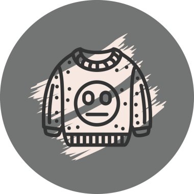 Yaratıcı uygulamalar veya web sayfaları için uygun nötr bir yüze sahip rahat bir süveter çizimi.