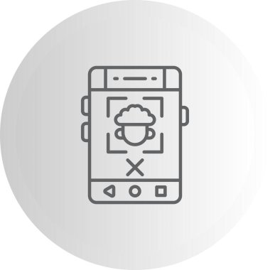 Yüz Tanıma Ağı simgesi, vektör illüstrasyonu