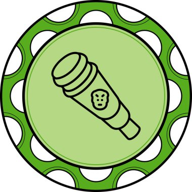 Çapraz yerleştirilmiş namlu üzerinde küçük yüz amblemi olan antika bir dürbün. Uygulama için uygun simge.