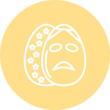 Üzgün bahar yumurtası ikonu. İki süslü Paskalya yumurtası, birinin yüzü asık.