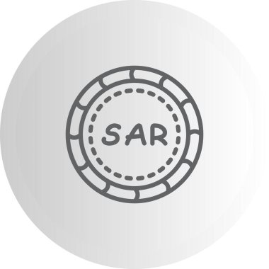 Suudi para birimi simgesi, basit düz resimleme