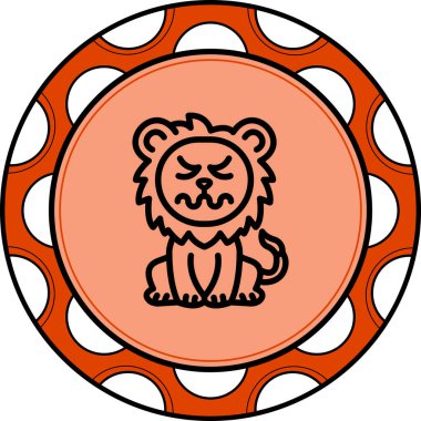 Aslan Hattı Simgesi Beyaz Arkaplanda İzole Edildi