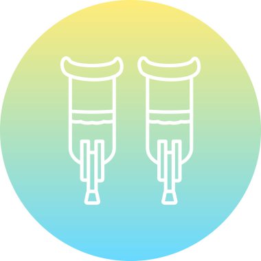 Zarif Profesyonel Düz Grafik Sembolü Koltuk değnekleri