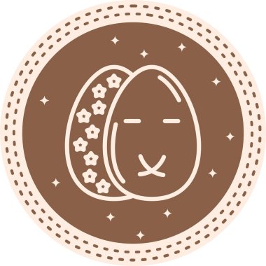 Paskalya Dilsiz Yumurta Modern Dengeli Markalaşma Vektörü Sembolü