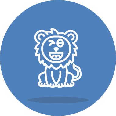 Aslan Hattı Simgesi Beyaz Arkaplanda İzole Edildi