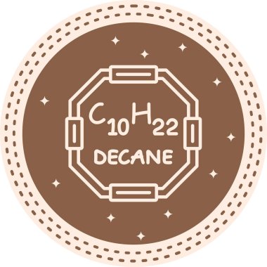 Decane molekülünün kimyasal yapısı, basit web simgesi