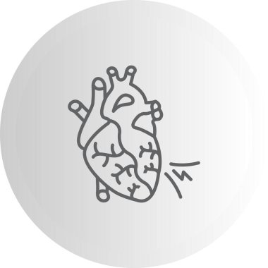 Kalp krizi ikonu, vektör illüstrasyonu