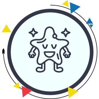 Rahatlamış Yıldız Gelişmiş İşlevsel Web Arayüzü Sembolü