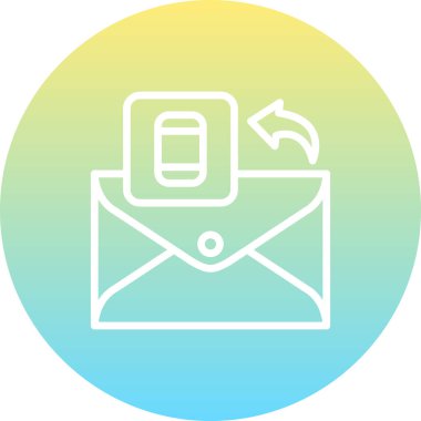 E- posta satırı simgesi, beyaz arkaplan üzerine basit illüstrasyon