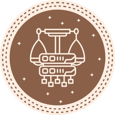 Denge ölçekleri ve bağlantı düğümleri içeren veri sunucusu simgesi, finansal veri yönetimi uygulamaları veya hukuki teknoloji web sayfaları için uygundur.