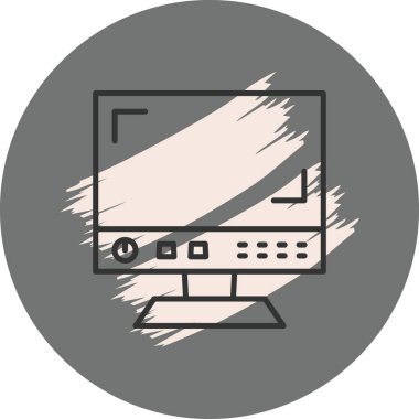 Televizyon simgesi basit düz illüstrasyon