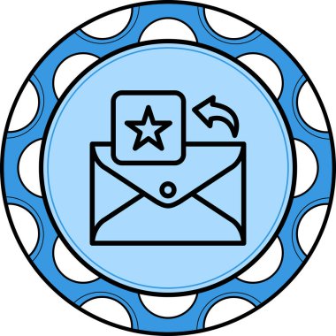 E- posta satırı simgesi, beyaz arkaplan üzerine basit illüstrasyon