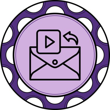 E- posta satırı simgesi, beyaz arkaplan üzerine basit illüstrasyon