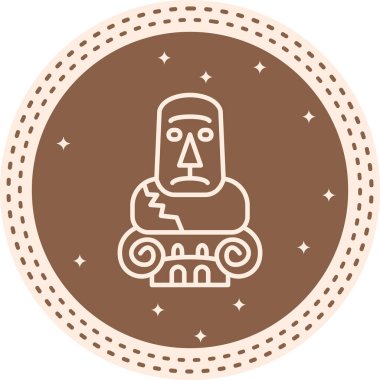 Moai Satır Simgesi Basit Görüntü Beyaz Arkaplanda İzole Edildi