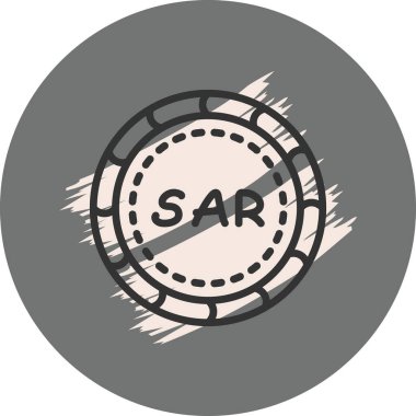 Suudi para birimi simgesi, basit düz resimleme