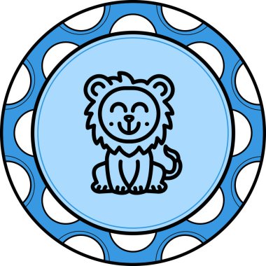 Aslan Hattı Simgesi Beyaz Arkaplanda İzole Edildi