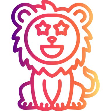 Aslan Hattı Simgesi Beyaz Arkaplanda İzole Edildi