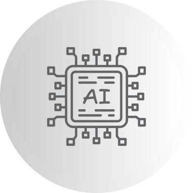 Devre kartlı mikroçip simgesi. Doğrusal ve siluet biçimi.