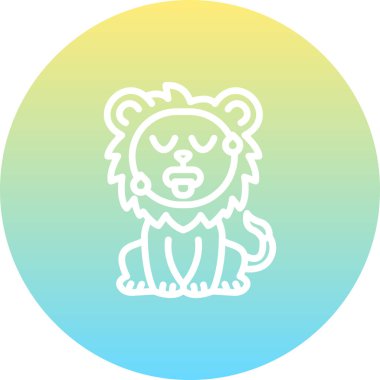 Aslan Hattı Simgesi Beyaz Arkaplanda İzole Edildi