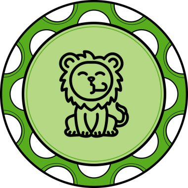 Aslan Hattı Simgesi Beyaz Arkaplanda İzole Edildi