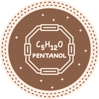 Pentanol molekülünün kimyasal yapısı, basit web simgesi