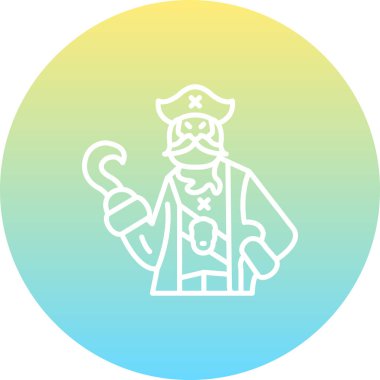 Sakallı korsan karakterinin ikonu elinde kanca tutuyor.