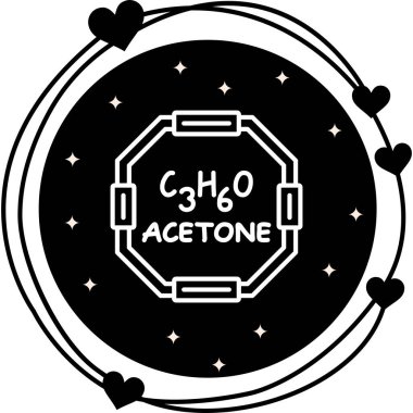 Aseton molekülünün kimyasal yapısı, basit web simgesi