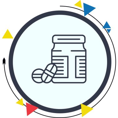 İlaç Şişeleri simgesi, vektör illüstrasyonu basit tasarım