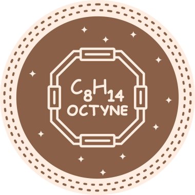 Octyne molekülünün kimyasal yapısı, basit web simgesi