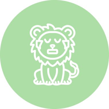 Aslan Hattı Simgesi Beyaz Arkaplanda İzole Edildi