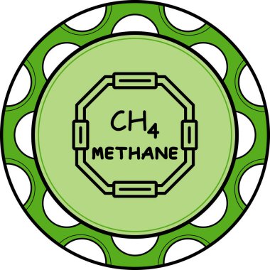 Metan molekülünün kimyasal yapısı, basit web simgesi