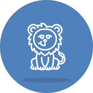 Aslan Hattı Simgesi Beyaz Arkaplanda İzole Edildi