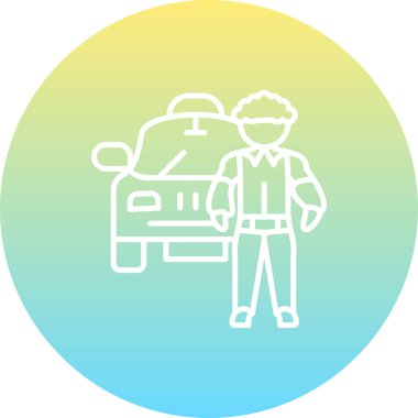 Taksi Şoförü Minimum Düz Kullanıcı Deneyimi Sembolü