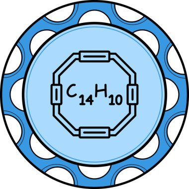 Chemical structure of Anthracene molecule, web simple icon