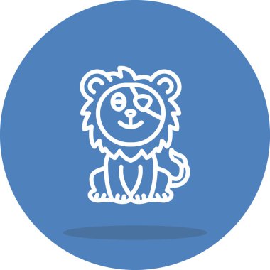 Aslan Hattı Simgesi Beyaz Arkaplanda İzole Edildi