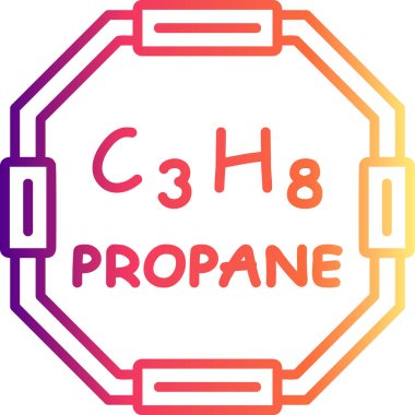 Propan molekülünün kimyasal yapısı, basit web simgesi