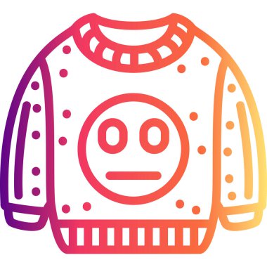 Yaratıcı uygulamalar veya web sayfaları için uygun nötr bir yüze sahip rahat bir süveter çizimi.