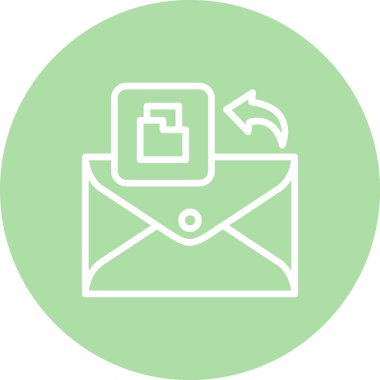 E- posta satırı simgesi, beyaz arkaplan üzerine basit illüstrasyon