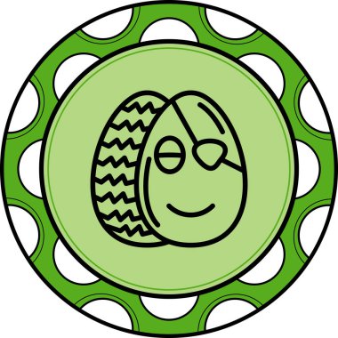 Biri zigzag desenli diğeri de korsan göz bandı ve gülen yüzlü iki Paskalya yumurtası..