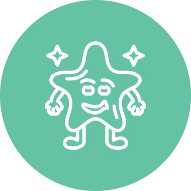 Sırıtkan Yıldız Zarif Modern Yaratıcı Sanat Sembolü