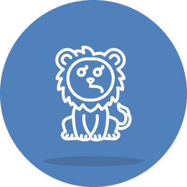 Aslan Hattı Simgesi Beyaz Arkaplanda İzole Edildi