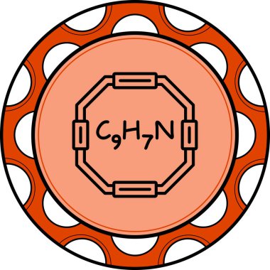 Chemical structure of Isoquinoline molecule, web simple icon