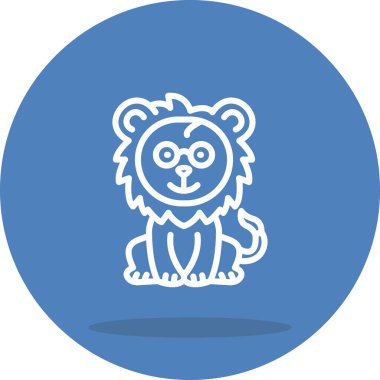 Aslan Hattı Simgesi Beyaz Arkaplanda İzole Edildi