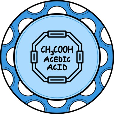 Chemical structure of Acetic Acid molecule, web simple icon