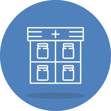 İlaç Dolabı Yaratıcı Minimum Vektör Sanatı Özelliği