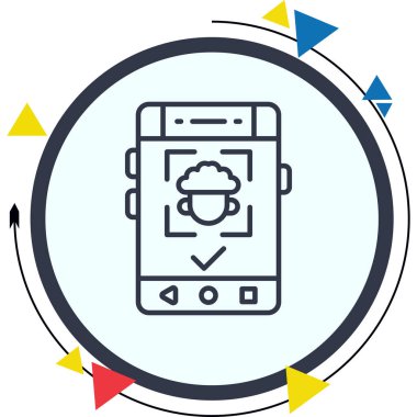 Yüz Tanıma Simgesi Değil, Basit İllüstrasyon