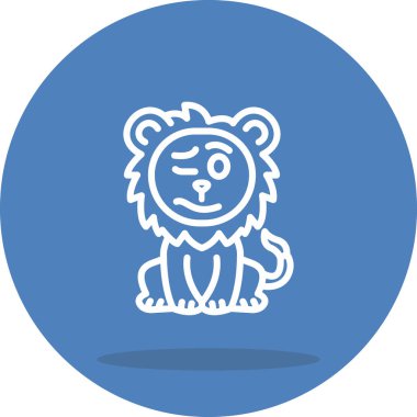 Aslan Hattı Simgesi Beyaz Arkaplanda İzole Edildi