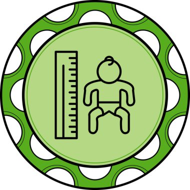 Çizgi sanatı fetüsü yukarı ok ve dairesel sınır içindeki yıldızlar ile çubuk grafiğinin üzerinde yüzer..