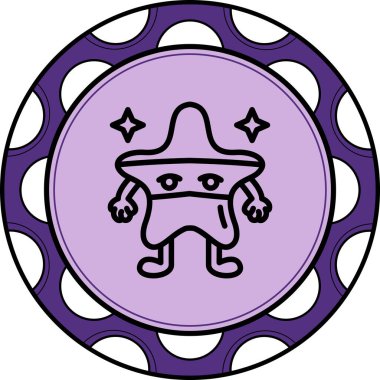 Ninja Yıldızı Eşsiz Düz Dijital Tasarım Nesnesi