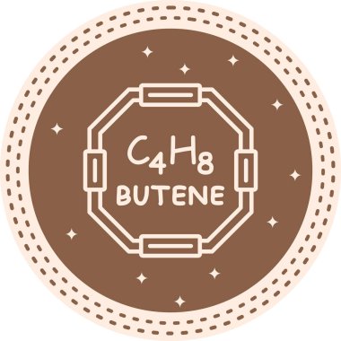 Butene molekülünün kimyasal yapısı, basit web simgesi